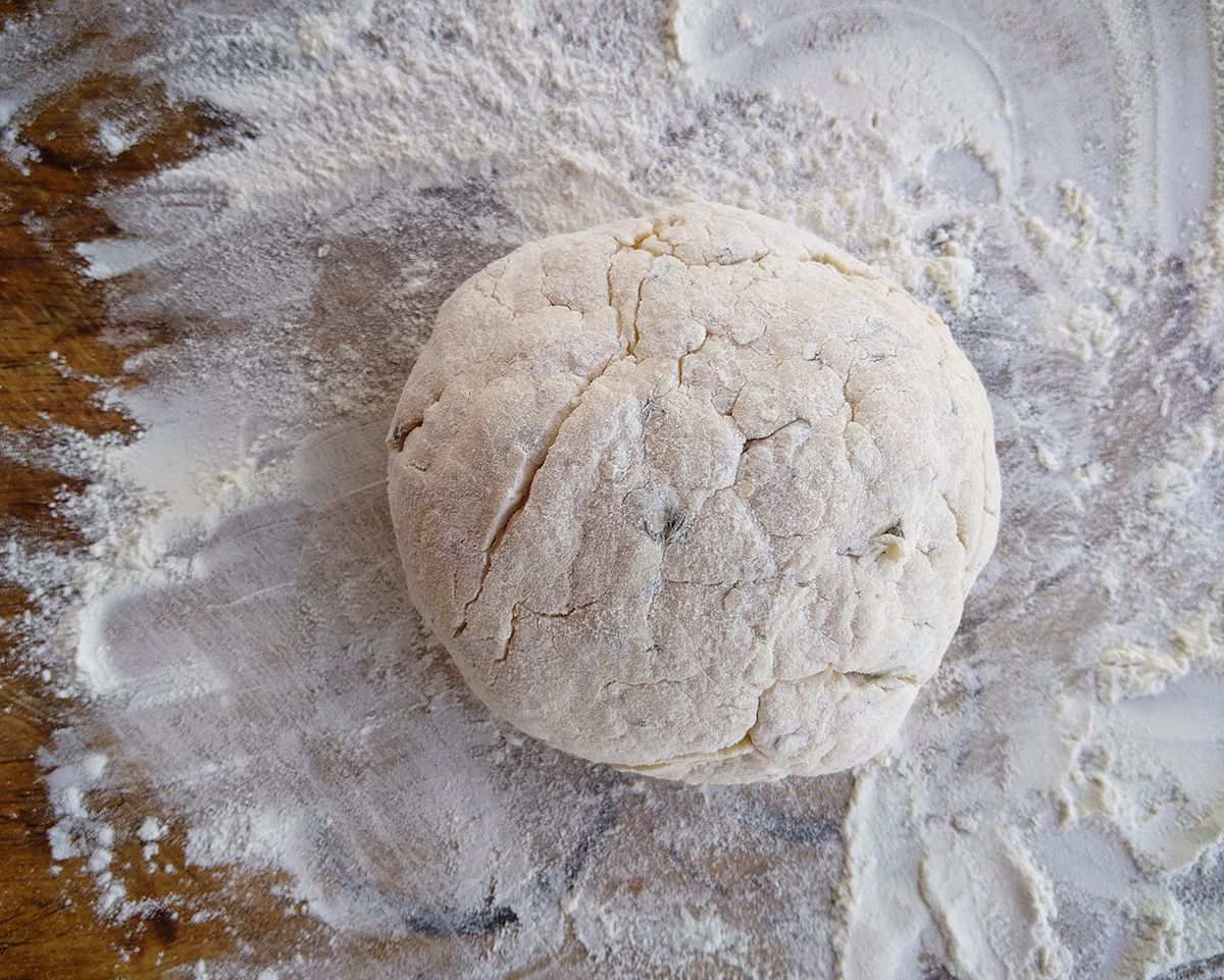 One damper ball ready to knead. Just a light touch. - Victoria Waghorn